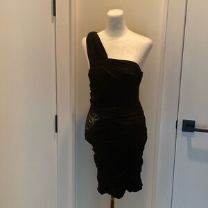 bebe Chic Black One-Shoulder Dress